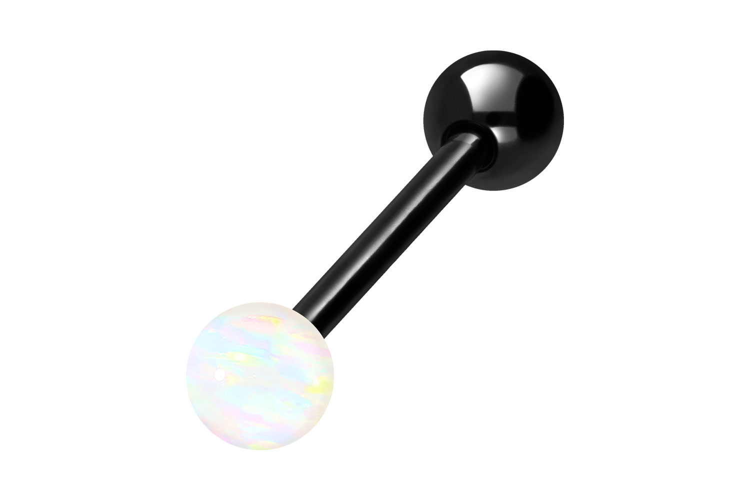 Titan Barbell Piercing SYNTHETISCHER OPAL + TITAN-KUGEL